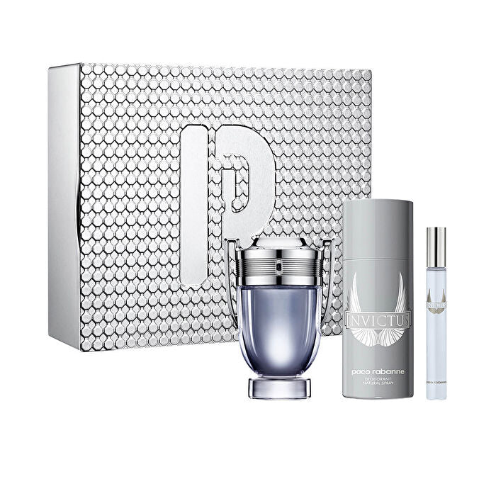 Paco Rabanne Invictus Man Set Eau De Toilette 100ml & Eau De Toilette 10ml & Deodorant Spray 150ml (2023)