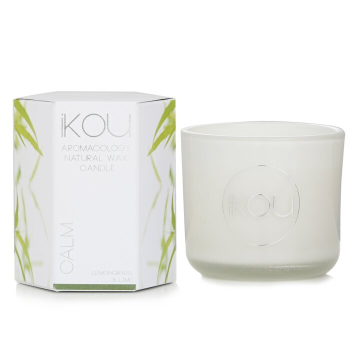 iKOU Eco-Luxury Aromacology Natural Wax Candle Glass - Calm (Lemongrass & Lime) 85g