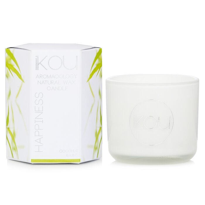 iKOU Eco-Luxury Aromacology Natural Wax Candle Glass - Happiness (Coconut & Lime) 85g