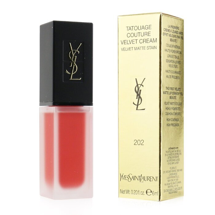 Yves Saint Laurent Tatouage Couture Velvet Cream Velvet Matte Stain # 202 Coral Symbol Woman 6ml Lipstick