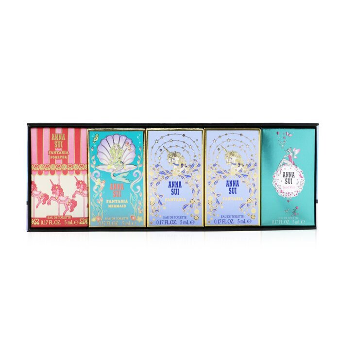 Anna Sui Woman Miniature Coffret Set Eau De Toilette 5x 5ml ( Fantasia Forever & Mermaid & Fantasia & Secret Wish & Fantasia)