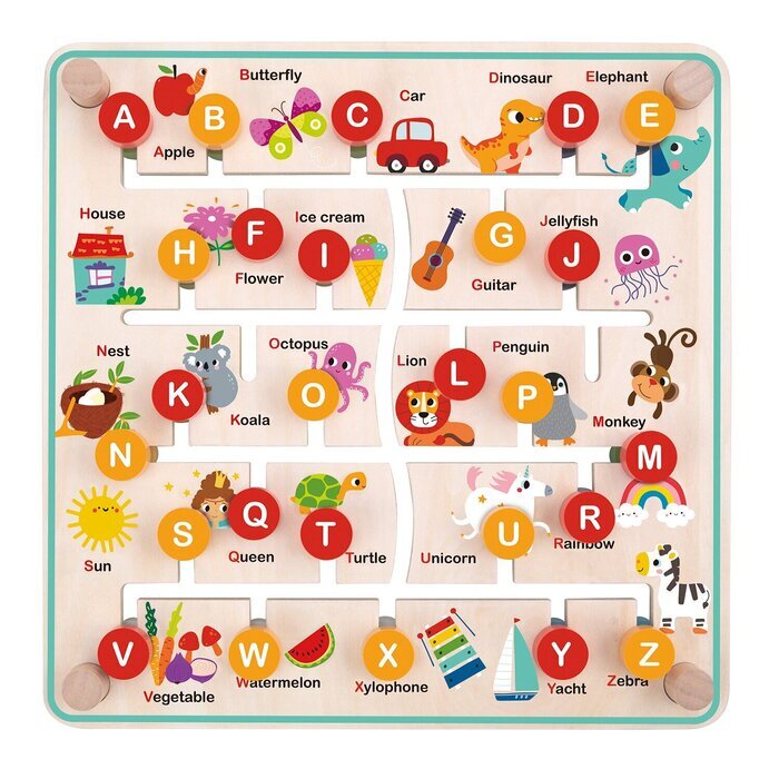 Tooky Toy Co Alphabet & Farm Maze 30x30x4cm