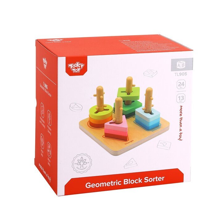 Tooky Toy Co Geometric Block Sorter 18x18x12cm