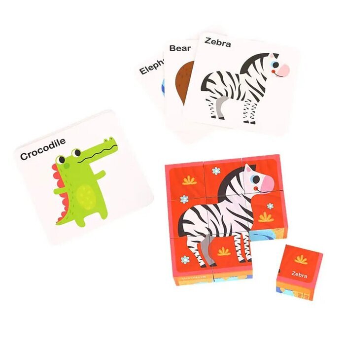 Tooky Toy Co Animal Block Puzzle 14x14x5cm