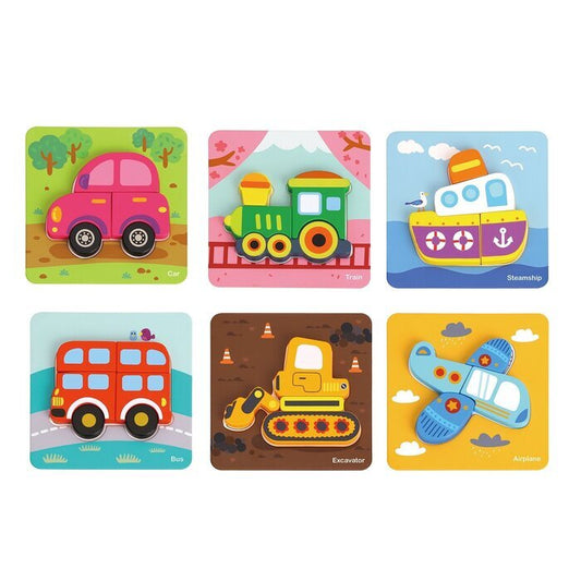 Tooky Toy Co 6 In Mini Transportation Puzzle 17x17x2cm