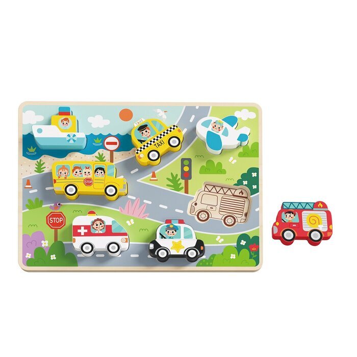 Tooky Toy Co Chunky Puzzle - Transportation 30x21x2cm