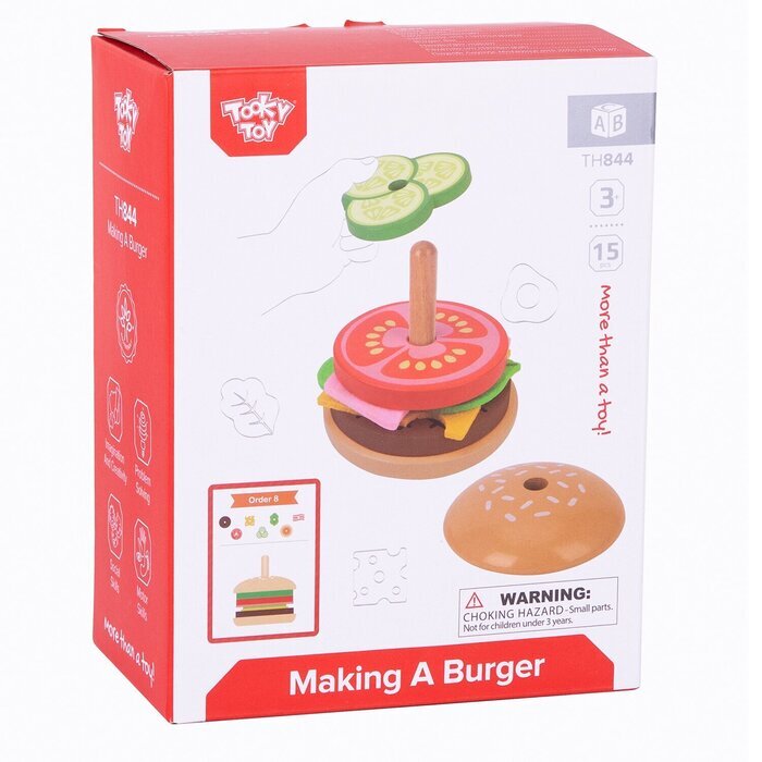 Tooky Toy Co Making A Burger 10x10x10cm