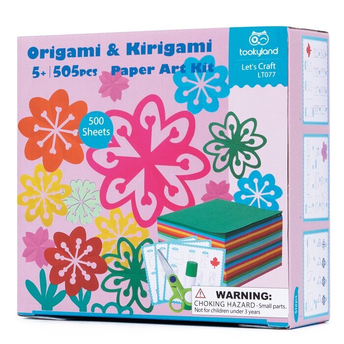 Tookyland Origami & Kirigami Paper Art Kit - Flowers 17x17x8cm