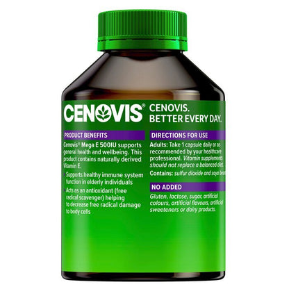 [Authorized Sales Agent] Cenovis MEGA E 500mg -  250 Capsules 250pcs/box