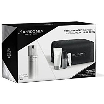 Shiseido Total Age Defence Man Set Fluid Leger 80ml & Face Cleaner 30ml & Serum 10ml & Eye Cream 3ml