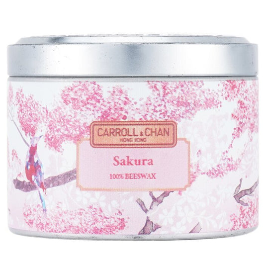 Carroll & Chan 100% Beeswax Tin Candle - Sakura (8x6) cm