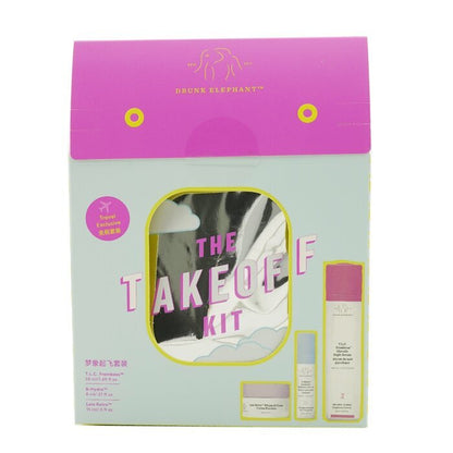 Drunk Elephant The TakeOff Kit: T.L.C Framboos Night Serum 50ml+ B-Hydra Serum 8ml+ Lala Retro Whipped Cream 15ml 3pcs