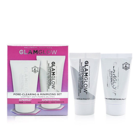 Glamglow Pore-Clearing & Minimizing Set: Supermud Clearing Treatment 15g + Superwatergel Moisturizer 15ml 2pcs